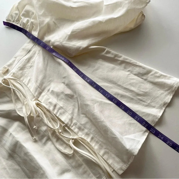 Cult Gaia Aurel white cotton linen tie front top size Medium - Picture 8 of 8
